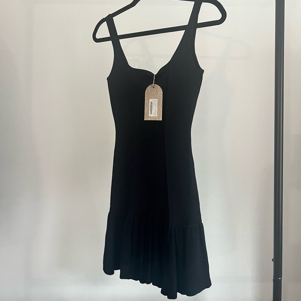 Black knit mini dress